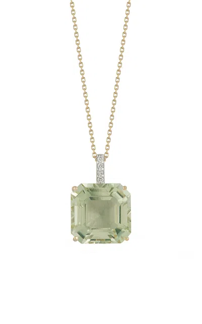 Mateo 14k Yellow Gold Amethyst Necklace In Green