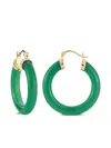 Mateo 14k Yellow Gold Chalcedony Hoop Earrings In Green