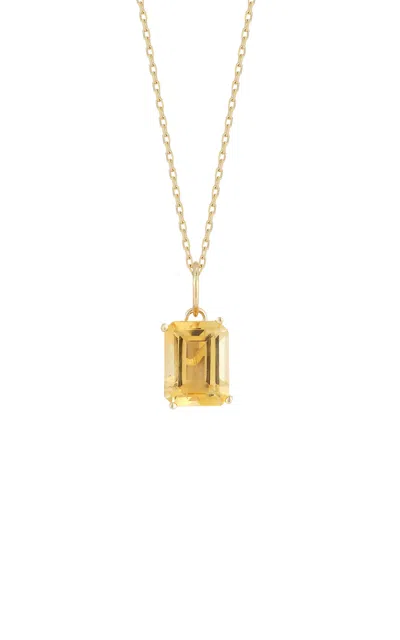 Mateo 14k Yellow Gold Citrine Necklace In Orange