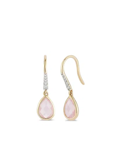 Mateo 14k Yellow-gold Diamon Drop Earrings In Pink