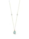 Mateo 14k Yellow Gold Diamond And Blue Topaz Necklace