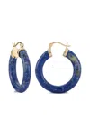 Mateo 14k Yellow Gold Lapis Lazuli Hoop Earrings In Black