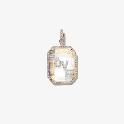 Mateo 14k Yellow Gold Large Love Frame Diamond Charm