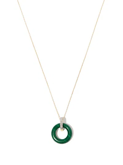 Mateo 14k Yellow Gold Malachite And Diamond Necklace