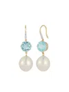 Mateo 14k Yellow Gold Multi-stone Drop Earrings In Neutral