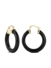 Mateo 14k Yellow Gold Onyx Donut Hoop Earrings In Black