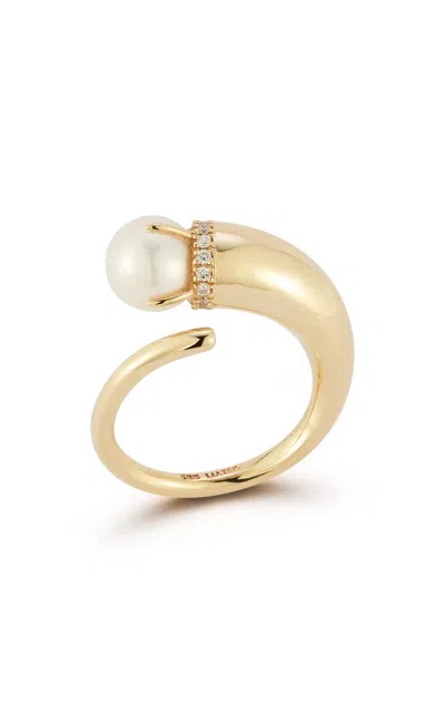 Mateo 14k Yellow Gold Pearl Cornucopia Ring | ModeSens