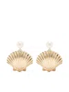 Mateo 14kt Yellow Gold Venus Pearl Shell Earrings In Gold