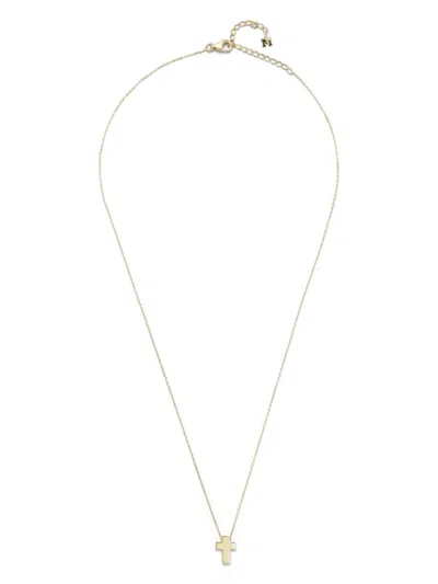 Mateo 14k Yellow Gold Suspended Cross Necklace In 金色