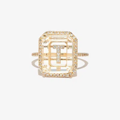 Mateo 14k Yellow Gold T Initial Diamond Ring