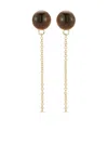 Mateo 14k Yellow Gold Tiger Eye Earrings In Brown