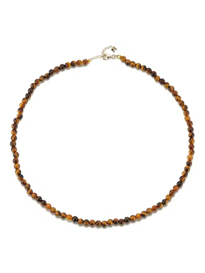 Mateo 14k Yellow Gold Tiger Eye Necklace