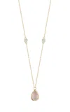 Mateo 14k Yellow Gold Diamond And Pink Topaz Necklace In Gold