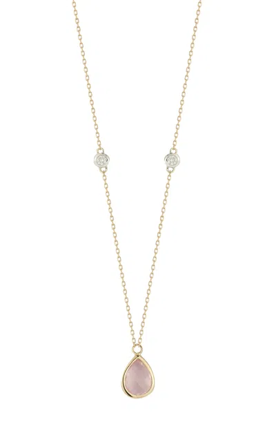 MATEO 14K YELLOW GOLD TOPAZ; DIAMOND NECKLACE