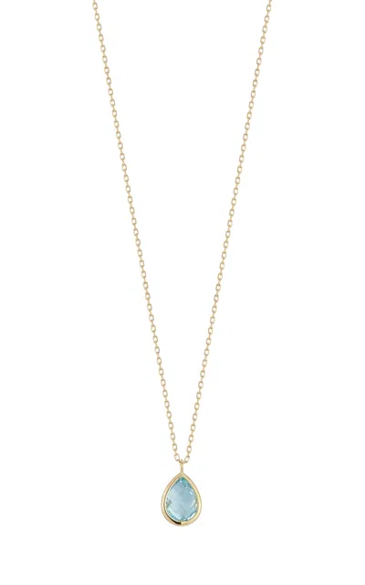Mateo 14k Yellow Gold Topaz Drop Necklace