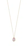 Mateo 14k Yellow Gold Topaz Drop Necklace In Pink
