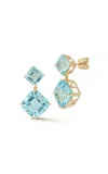 Mateo 14k Yellow Gold Topaz Earrings In Blue