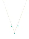 Mateo 14k Yellow Gold 3 Dot Turquoise And Diamond Necklace In Gold