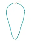 Mateo 14k Yellow Gold Turquoise Bead Necklace In Blau