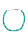 Mateo 14kt Yellow Gold Turquoise Beaded Bracelet In Blue