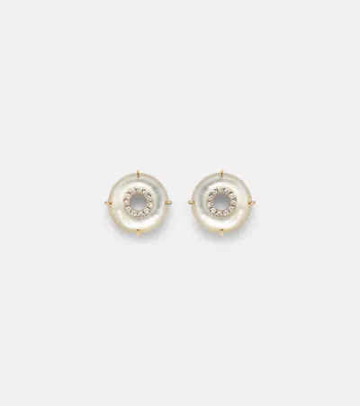 Mateo 14kt Gold (585/1000) Earrings With Diamonds And Pearls In White