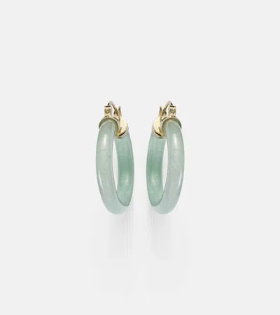 Mateo 14kt Gold (585/1000) Earrings With Jade In Blue