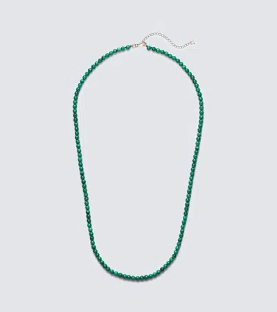 Mateo 14kt Gold Necklace With Malachite In Green