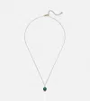 Mateo 14kt Gold Dot Necklace With Malachite And Diamond In Green