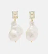 Mateo 14kt Gold Drop Earrings With Amethysts And Baroque Pearls In Gold