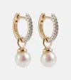 Mateo 14kt Gold Earrings With Diamonds And Detachable Pearls In Yellow Gold
