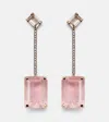Mateo 14kt Gold Earrings With Morganite, Quartz And Diamonds In Yellow Gold