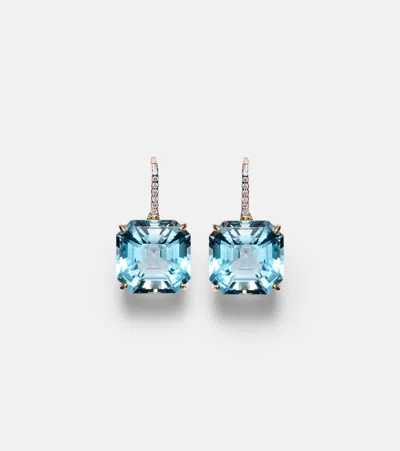 Mateo 14kt Gold Earrings With Topaz And Diamonds