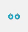 Mateo 14kt Gold Earrings With Turquoise And Diamonds In Blue