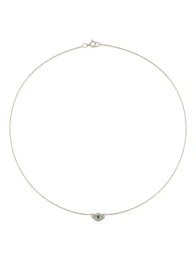 Mateo 14kt Gold Evil Eye Emerald Necklace