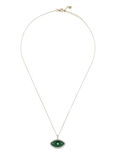 Mateo 14kt Gold Eye Malachite Necklace In Green
