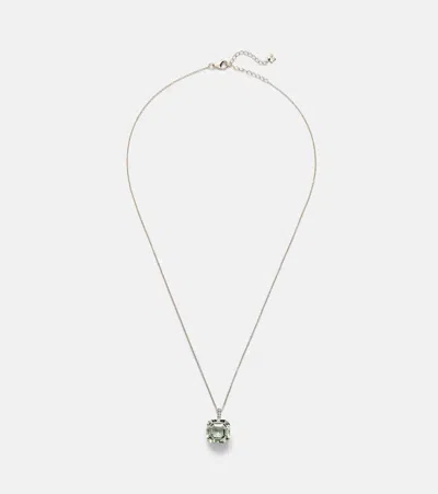 Mateo 14kt Gold Necklace With Green Amethyst And Diamonds In Metallic