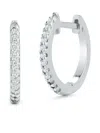 Mateo 14kt White Gold 12mm Diamond Huggie Hoops In Silver