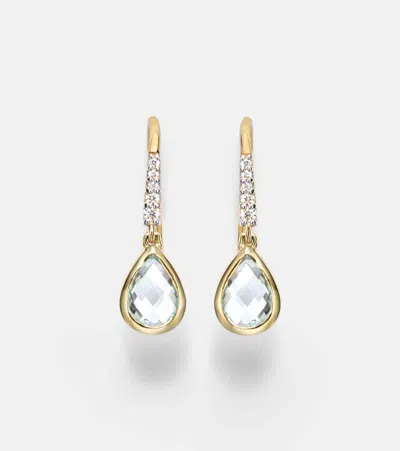 Mateo 14kt Yellow Gold (585/1000) Earrings With Amethyst And Diamonds