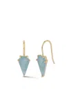 Mateo 14kt Yellow Gold Aquamarine Kite Earrings In Blue