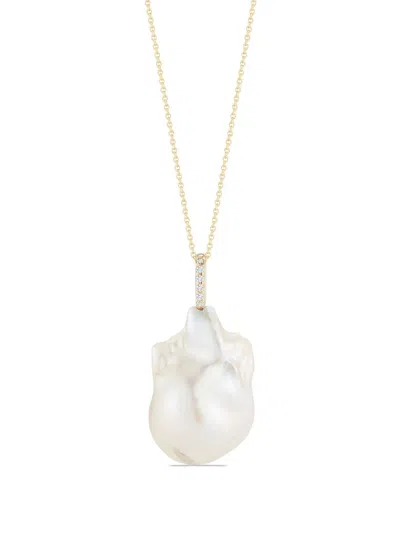 Mateo 14kt Yellow-gold Baroque Pearl And Diamond Necklace