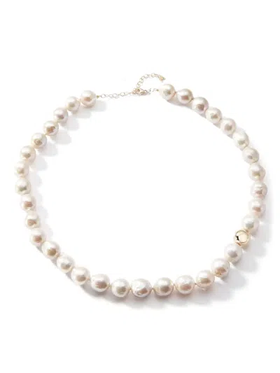 Mateo 14kt Yellow Gold Baroque Pearl Necklace In Neutrals