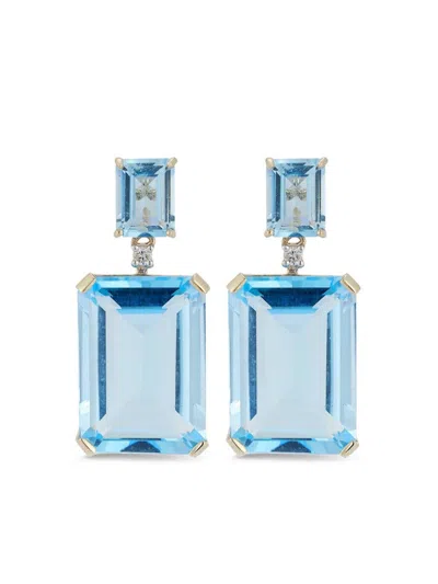 Mateo 14kt Yellow Gold Blue Topaz Drop Earrings