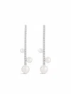 Mateo 14kt Yellow Gold Diamond Bar Trio Pearl Earrings
