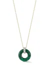 Mateo 14kt Yellow Gold Donut Diamond And Malachite Necklace In Gold