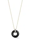 Mateo 14kt Yellow Gold Donut Diamond And Onyx Necklace In Gold