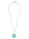 Mateo 14kt Yellow Gold Donut Turquoise Necklace In Gold