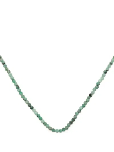 Mateo 14kt Yellow Gold Emerald Beaded Necklace In Green