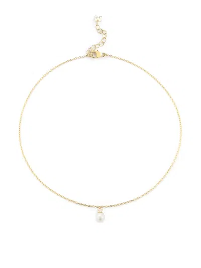 Mateo 14kt Yellow Gold Single Pearl Drop Chain Anklet