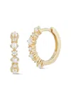 Mateo 14kt Yellow Gold The Little Things Pearl Diamond Hoop Earrings In Gold