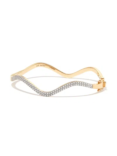 Mateo 14kt Yellow Gold Wave Diamond Bangle